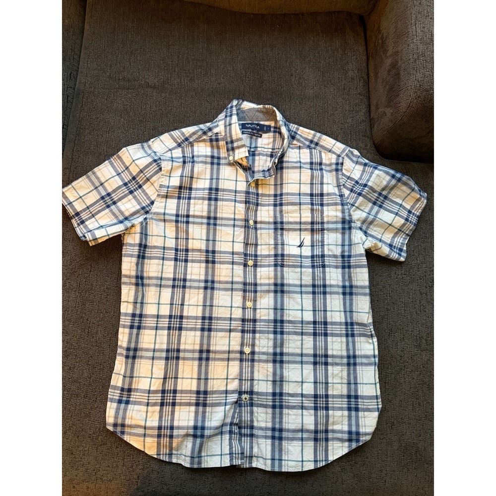 Náutica Classic Fit Stretch Button Up Shirt Men's Size Large